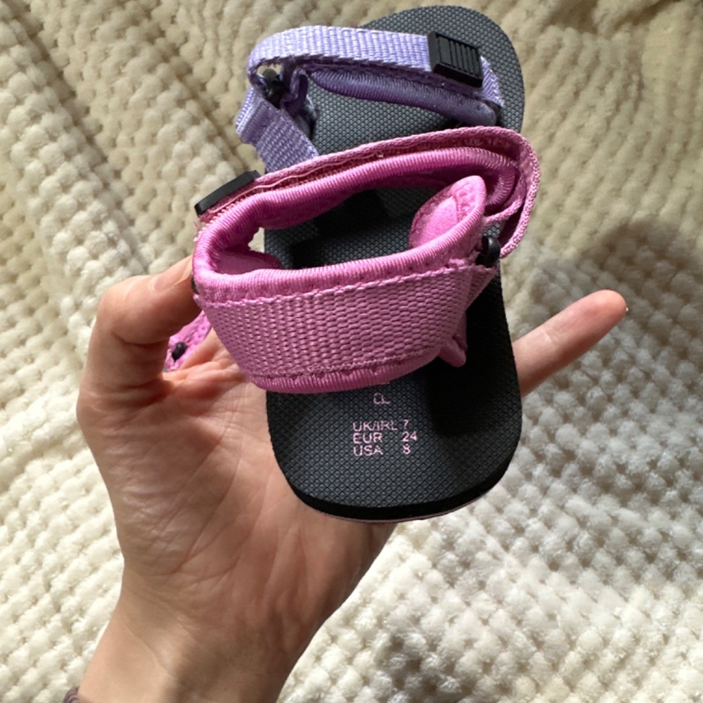 Baby Girl Zara inspired color block sandals size 8 - Picture 4 of 4